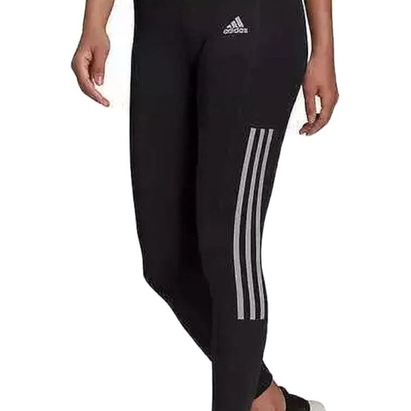 NWT Adidas Women's Black Leggings size M. lightweight high rise. 7/8 - Picture 2 of 5